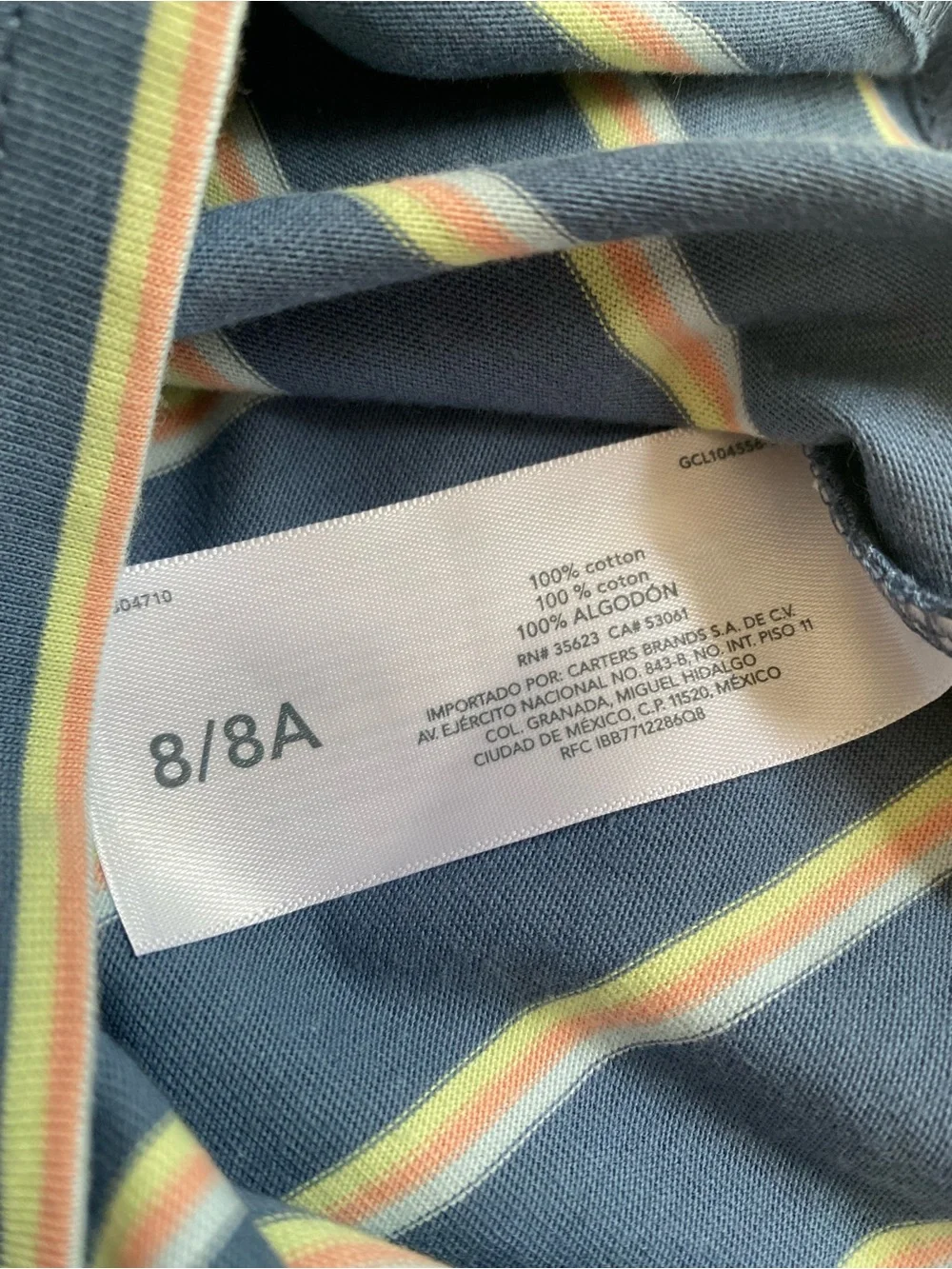 Carter's Blue Striped Polo Shirt for Kids NWT Size 8